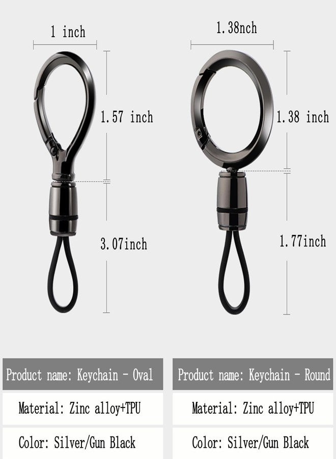 Mtverver Universal Keychain for Men and Women,Simplicity Key Ring Clip, Double layer buckle Car Key chain (Black+Silver) - Image 4